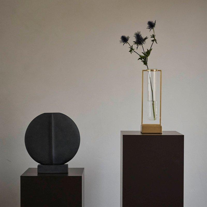 Guggenheim Mini Ceramic Vase - Sculptural Home Decor in Coffee and Dark Grey