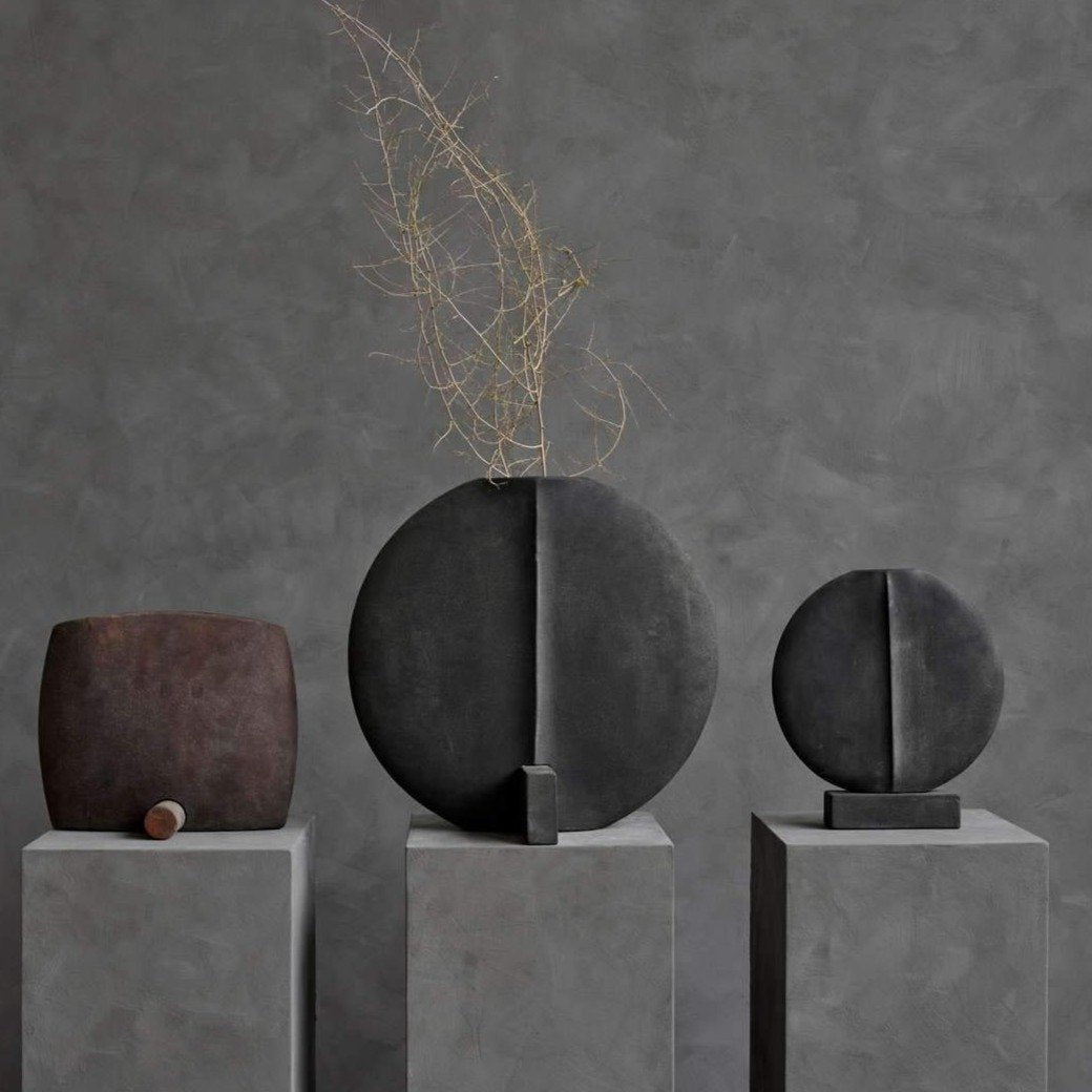 Guggenheim Square Coffee Ceramic Vase - Artistic Geometric Home Decor by 101 COPENHAGEN