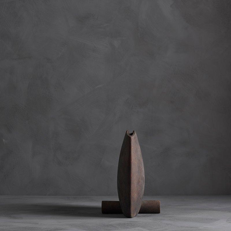 Guggenheim Square Coffee Ceramic Vase - Artistic Geometric Home Decor by 101 COPENHAGEN