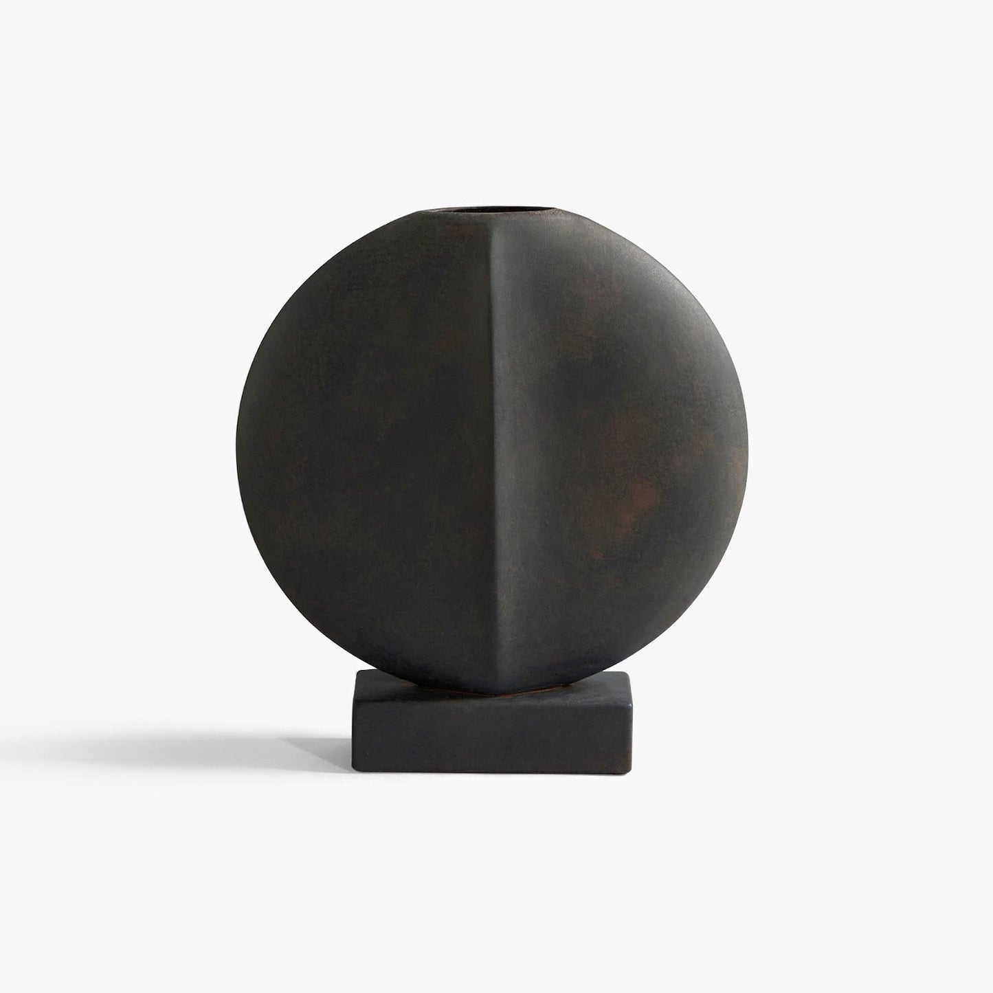 Guggenheim Mini Ceramic Vase - Sculptural Home Decor in Coffee and Dark Grey