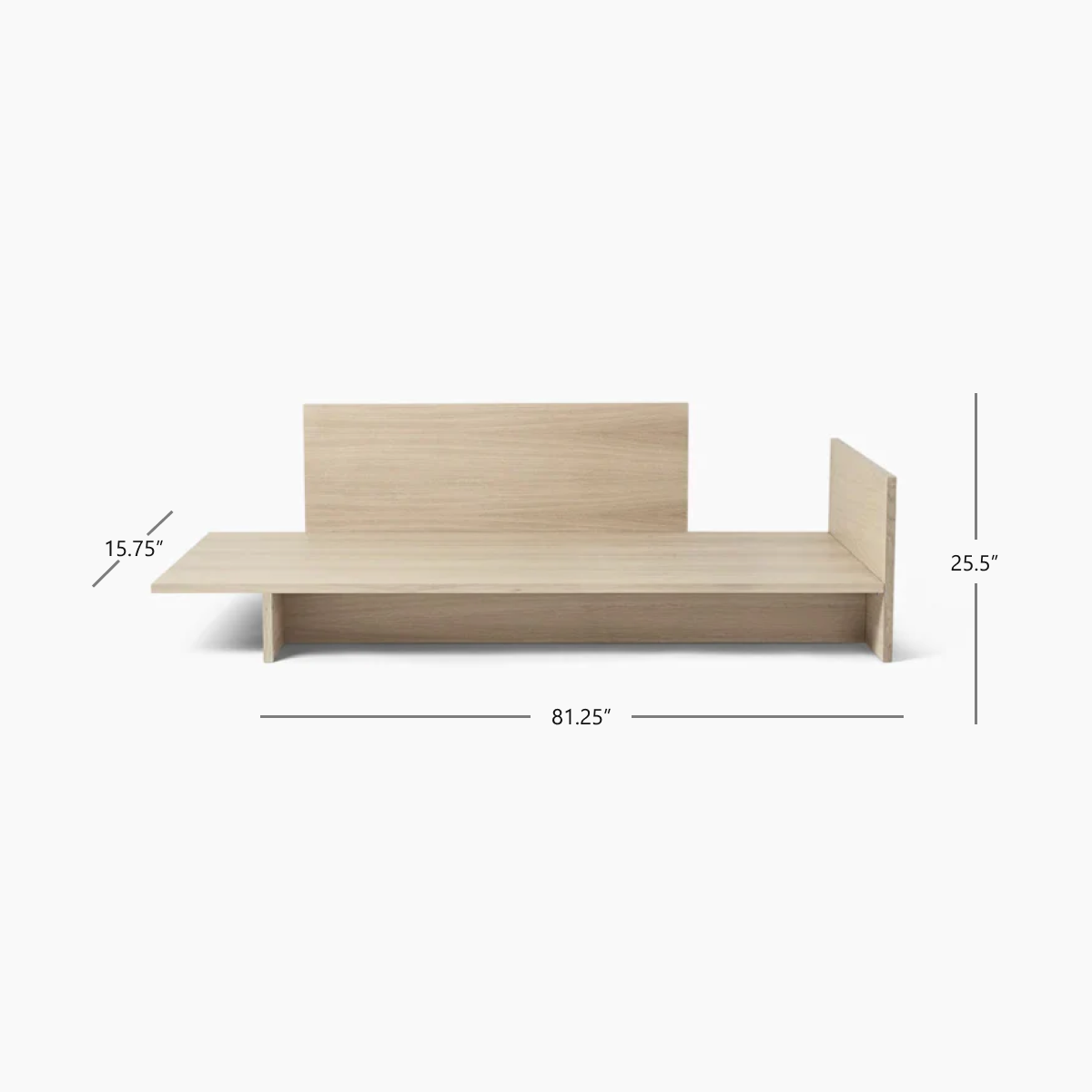 Kona Wood Daybed: Traditional Japanese-Inspired Oak Veneer Bedroom Furniture