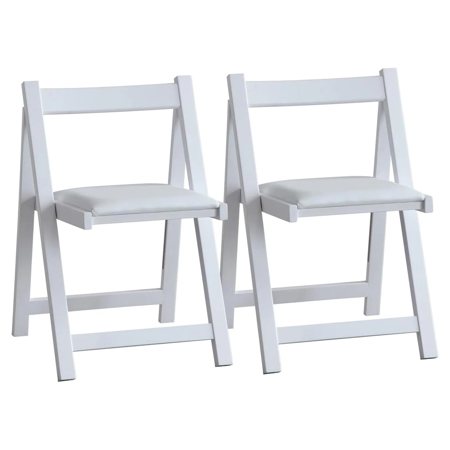 Wooden Folding Dining Chairs with Padded Seats 2 Pack Foldable Chair for Kitchen Table Event Party Garde