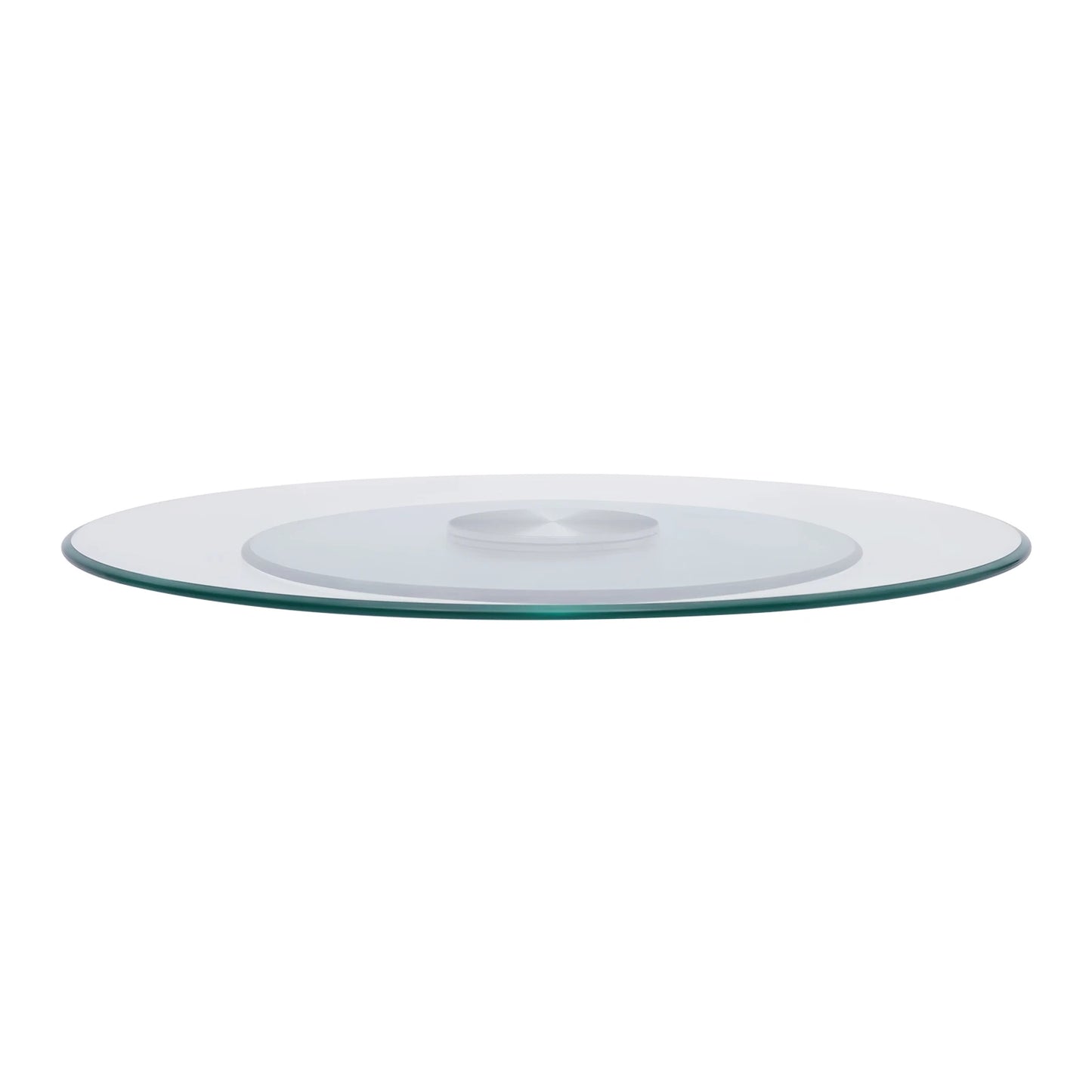 Bymaocar 70cm Tempered Glass Turntable Clear Dining Round Table Centerpiece Tabletop 360° Rotation W/ 14.96in Large Chassis