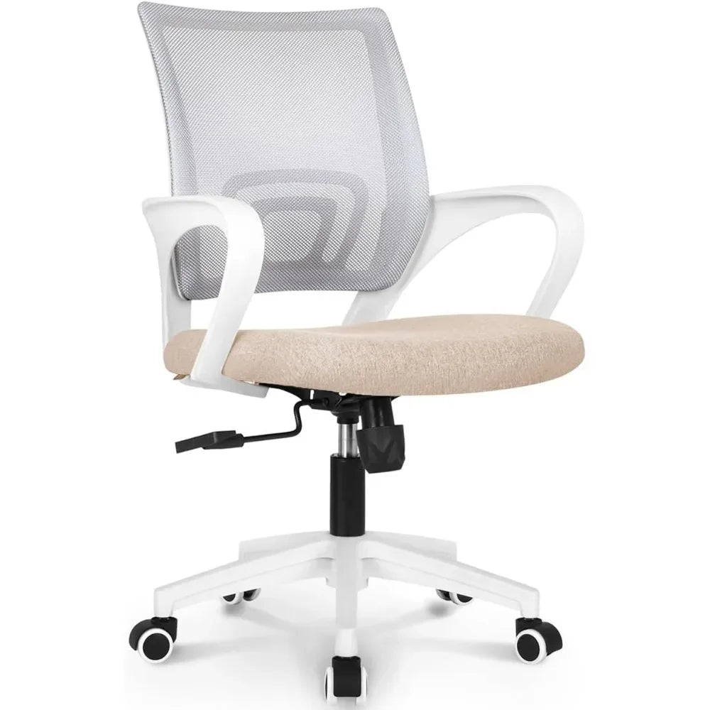 Office Chair Computer Desk Chairs Gaming Ergonomic Mid Back Cushion Lumbar Support, Office Chair