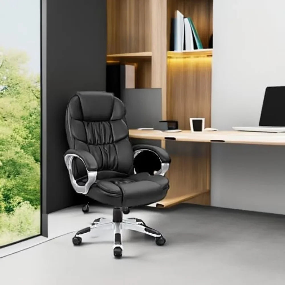 Office Chair High Back Computer Desk Chairs, PU Leather Adjustable Height Modern Executive Swivel Task Chair, Office Chairs