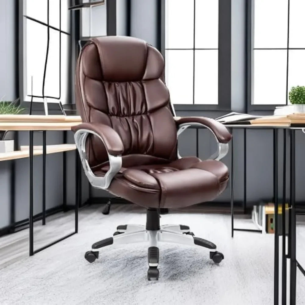 Office Chair High Back Computer Desk Chairs, PU Leather Adjustable Height Modern Executive Swivel Task Chair, Office Chairs