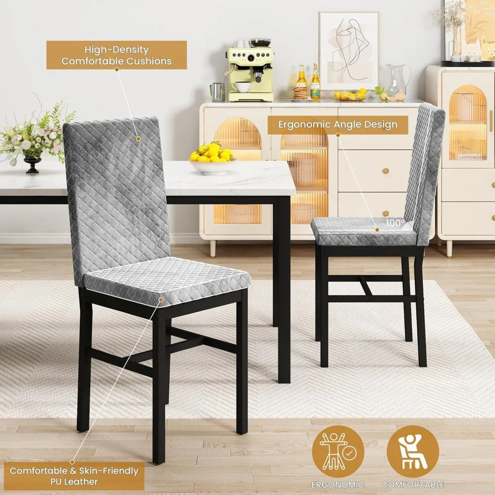 Dining Table Set for 4,Kitchen Table and Chairs Set of 4,Upholstered Velvet Chairs,Dining Room Table Set for Kitchen Dining Room