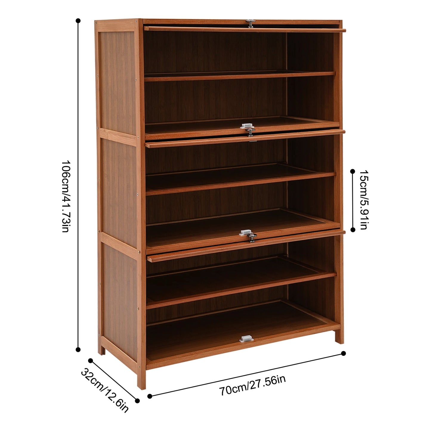 Free Standing Shoe Cabinet Strong Bearing Capacity Wear Resistant Shoe Cabinet with Flip Doors Raised Bottom for Porch