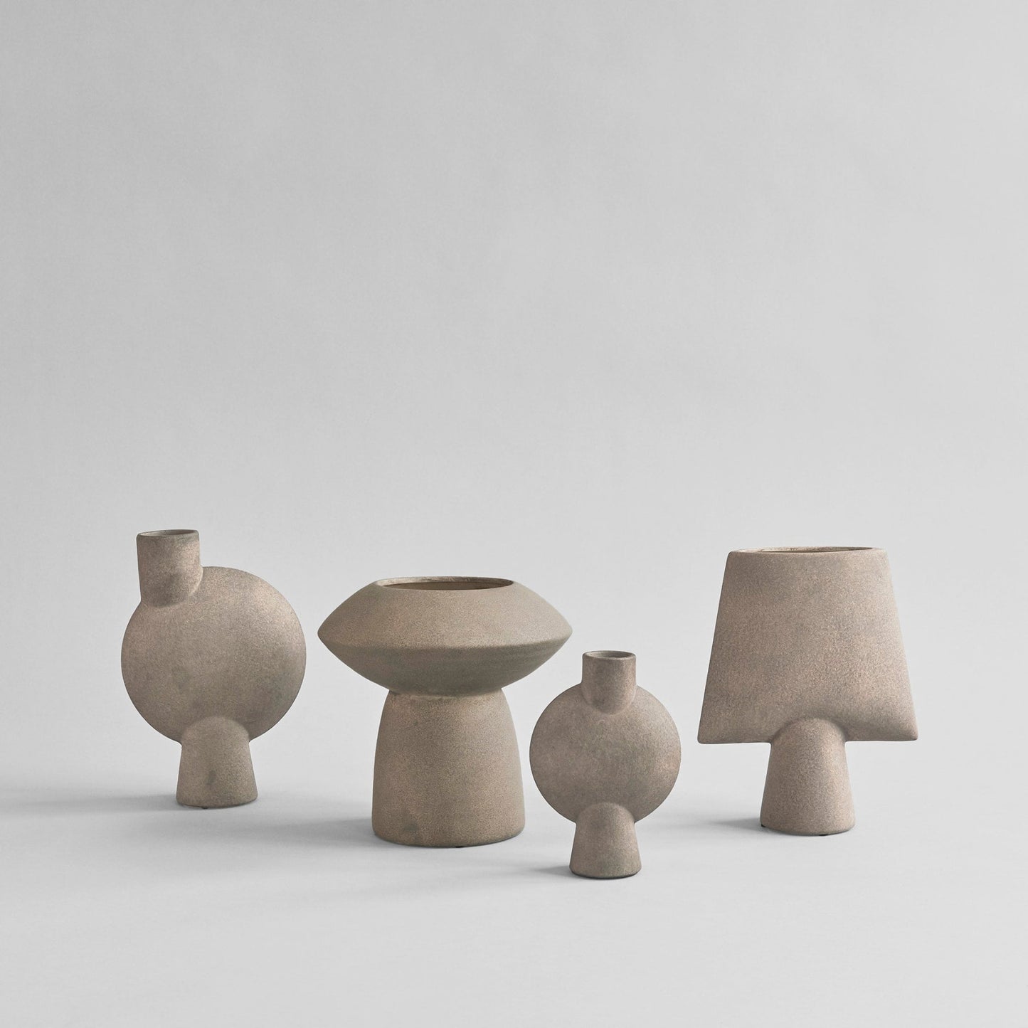 Sphere Vase - Fat Taupe, Handcrafted Ceramic Decorative Vase with Ornate Detailing