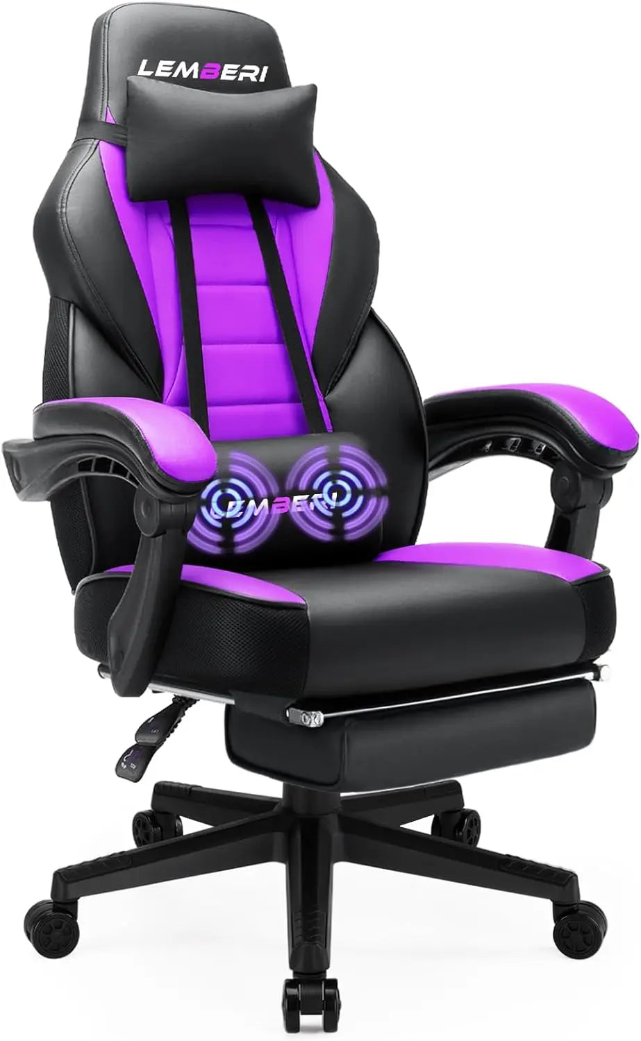 Video Game Chairs w/ footrest, Big and Tall Gamer Chair for Adults,Racing Style Computer Chair with Headrest and Lumbar Support
