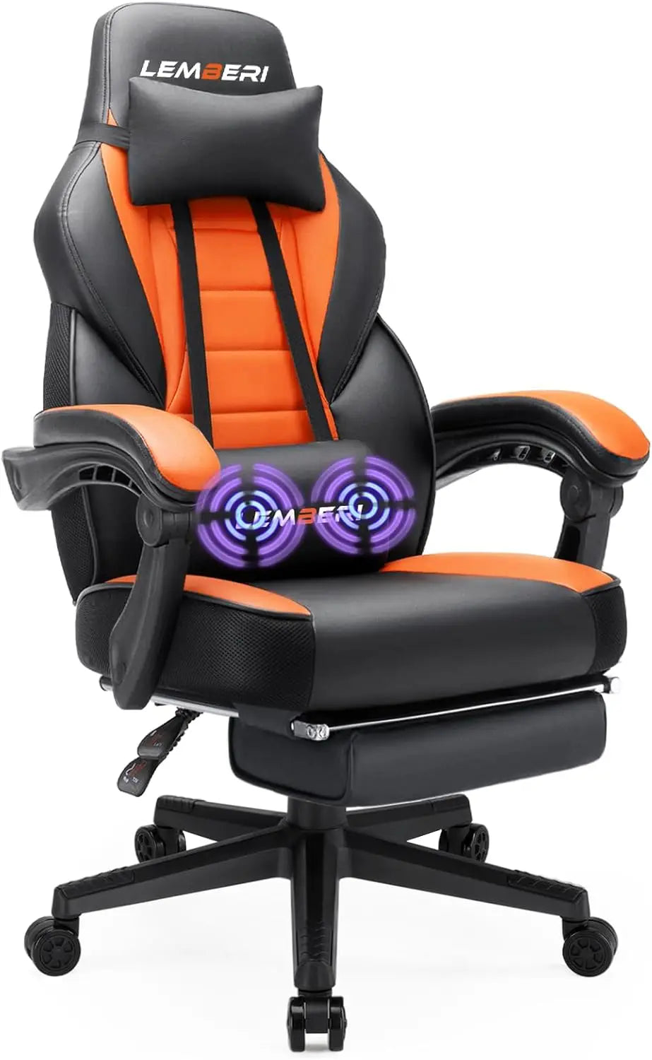 Video Game Chairs w/ footrest, Big and Tall Gamer Chair for Adults,Racing Style Computer Chair with Headrest and Lumbar Support