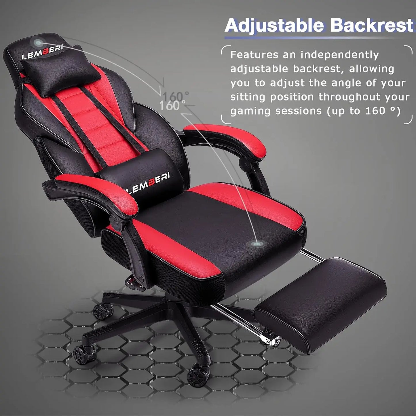 Video Game Chairs w/ footrest, Big and Tall Gamer Chair for Adults,Racing Style Computer Chair with Headrest and Lumbar Support
