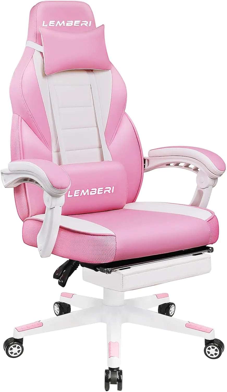 Video Game Chairs w/ footrest, Big and Tall Gamer Chair for Adults,Racing Style Computer Chair with Headrest and Lumbar Support