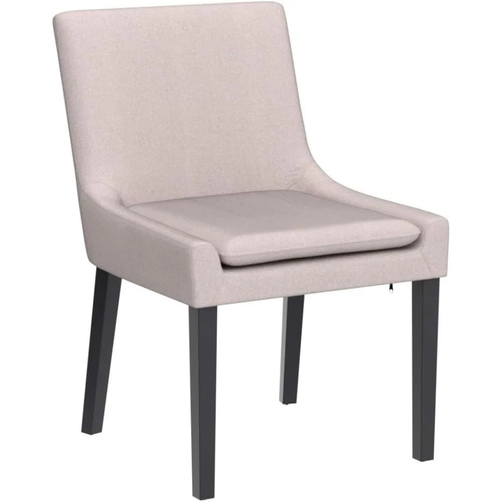 Modern Dining Chairs Set of 4, Upholstered Corduroy Accent Side Leisure Chairs with Mid Back and Wood Legs for Living Room/Dini
