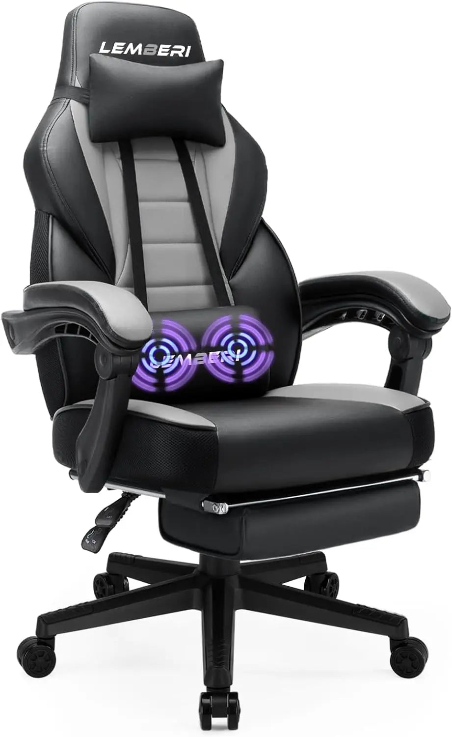 Video Game Chairs w/ footrest, Big and Tall Gamer Chair for Adults,Racing Style Computer Chair with Headrest and Lumbar Support