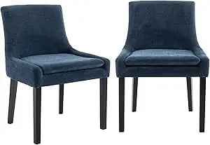 Modern Dining Chairs Set of 4, Upholstered Corduroy Accent Side Leisure Chairs with Mid Back and Wood Legs for Living Room/Dini
