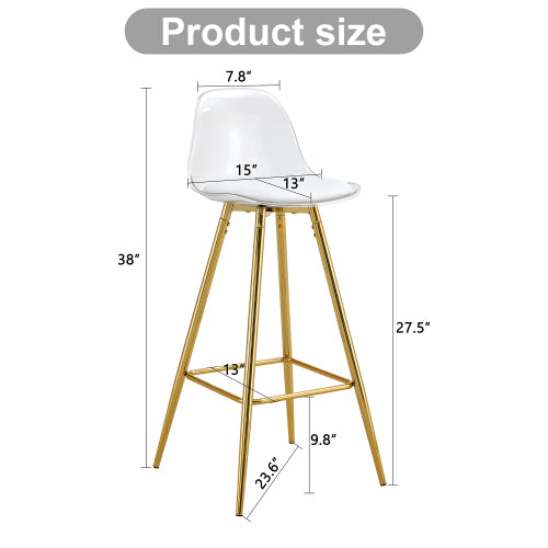 Modern and comfortable upholstered bar chairs, metal legs, small size bar chairs, suitable for part of the crowd, stylish design for dining room, kitchen, terrace and living room chairs.
