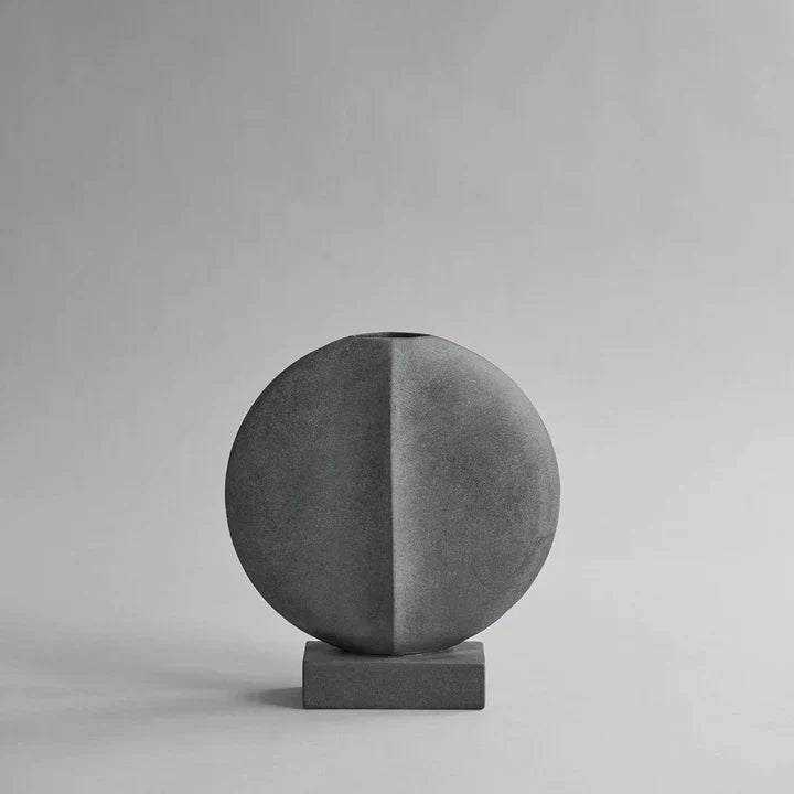Guggenheim Mini Ceramic Vase - Sculptural Home Decor in Coffee and Dark Grey