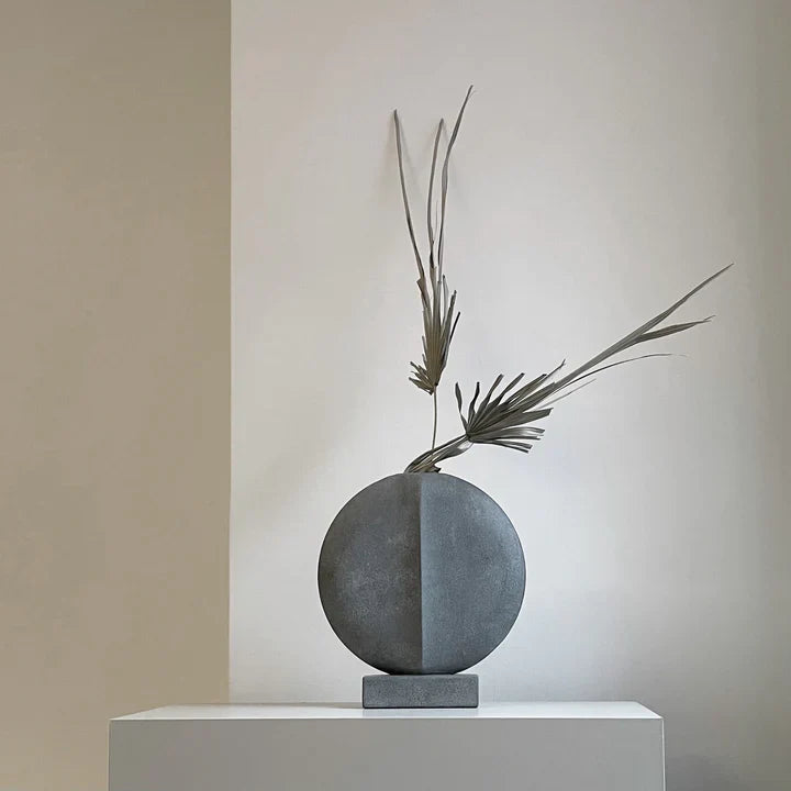 Guggenheim Mini Ceramic Vase - Sculptural Home Decor in Coffee and Dark Grey