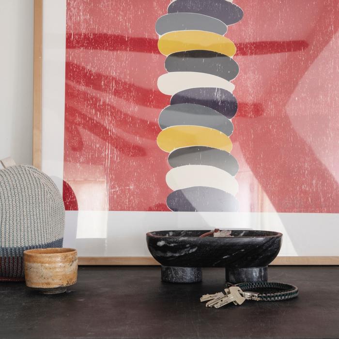 Elevated Design Alza Bowl in Marble Black and White – Stylish Centerpiece for Dining or Kitchen