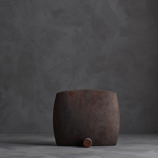 Guggenheim Square Coffee Ceramic Vase - Artistic Geometric Home Decor by 101 COPENHAGEN