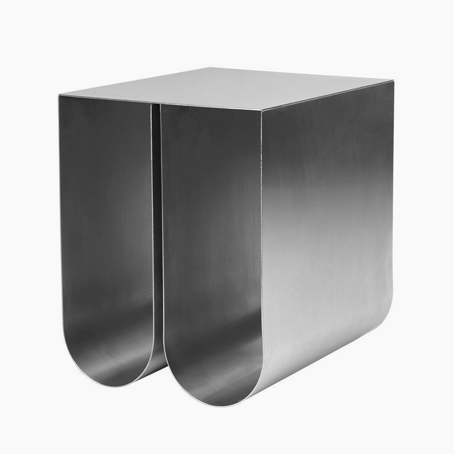 Curved Side Table by Kristina Dam Studio – Sculptural Minimalist Design with Practical Storage