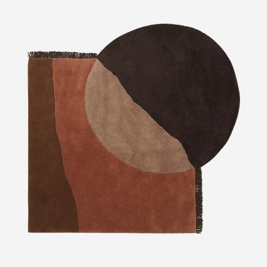 View Tufted Wool Rug - Handcrafted Geometric Design Inspired by Earth's Aerial Views