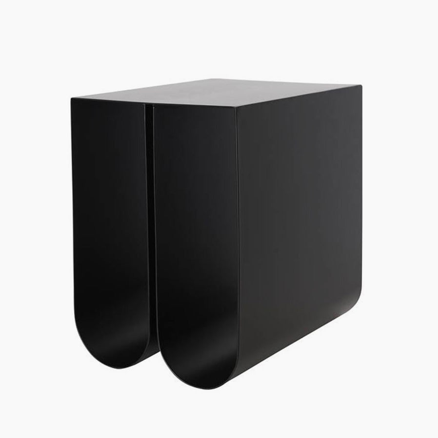 Curved Side Table by Kristina Dam Studio – Sculptural Minimalist Design with Practical Storage