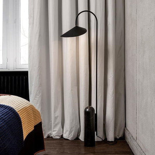 Arum Floor Lamp by K&S BRAN - Elegant Black Marble and Organic Design