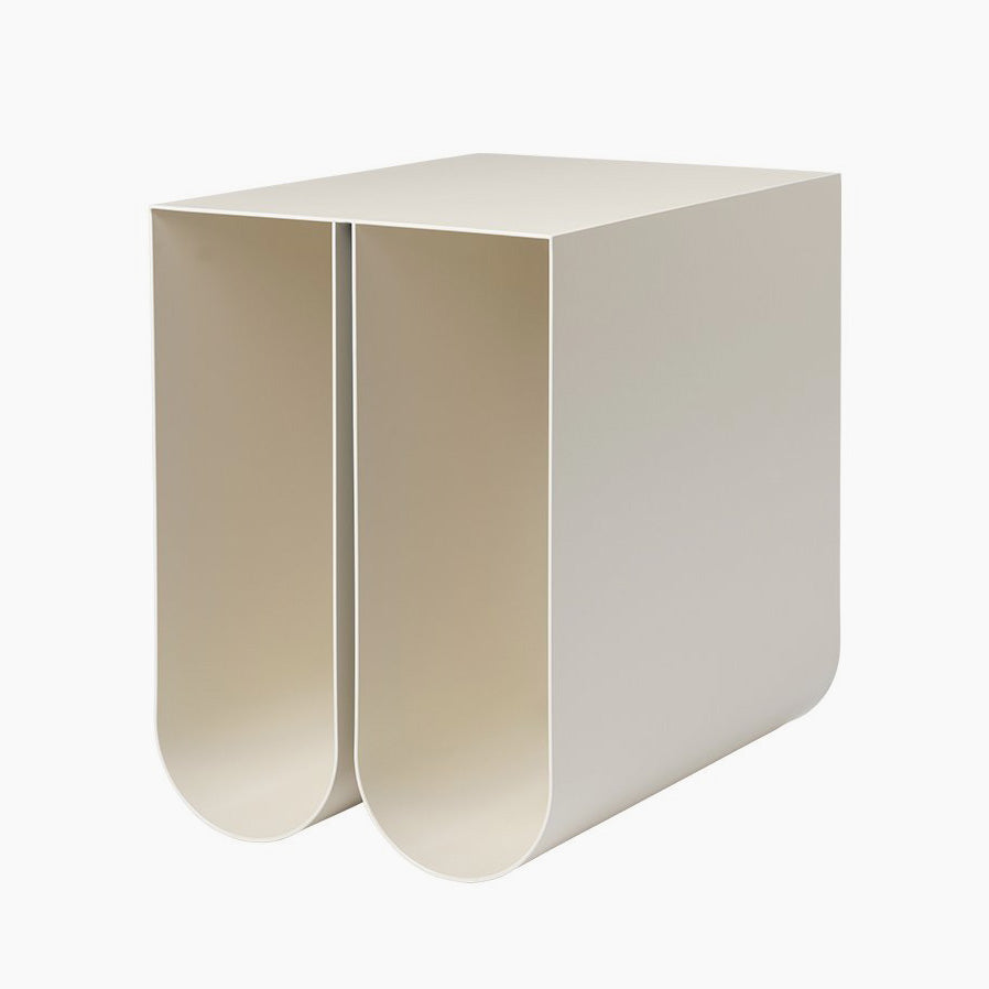 Curved Side Table by Kristina Dam Studio – Sculptural Minimalist Design with Practical Storage