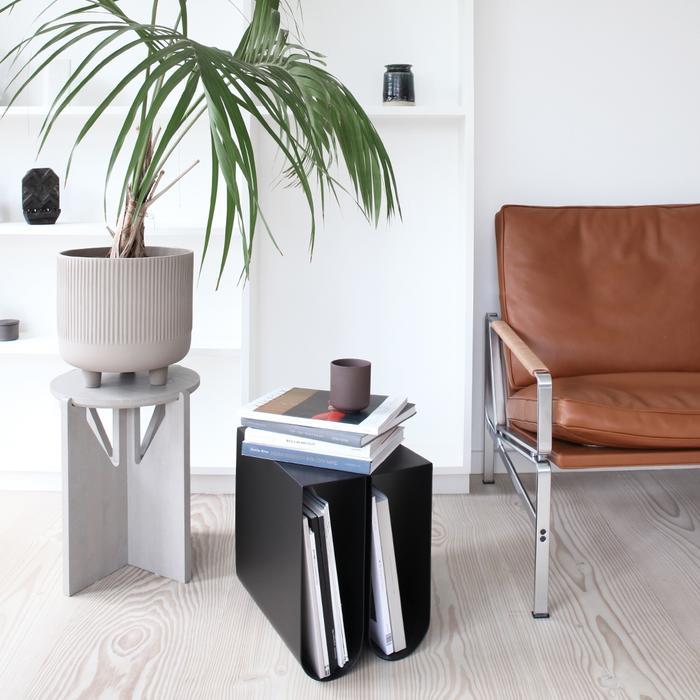 Curved Side Table by Kristina Dam Studio – Sculptural Minimalist Design with Practical Storage