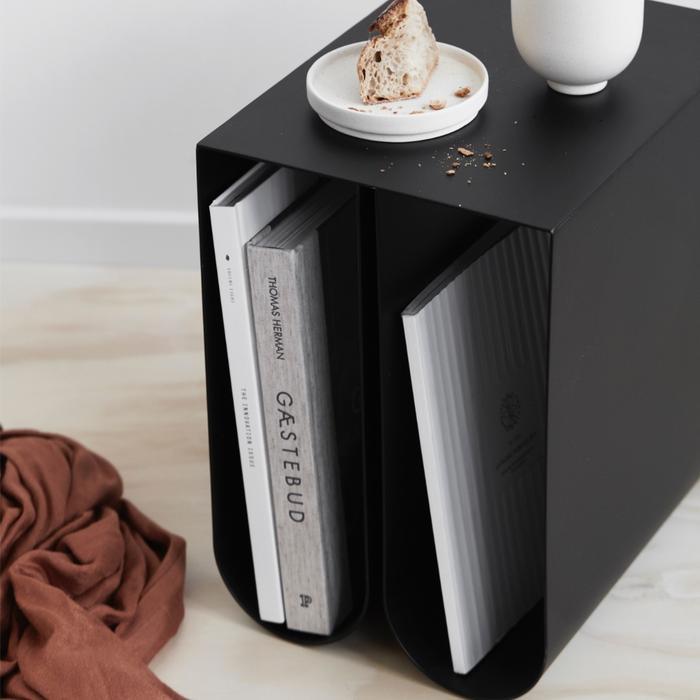 Curved Side Table by Kristina Dam Studio – Sculptural Minimalist Design with Practical Storage