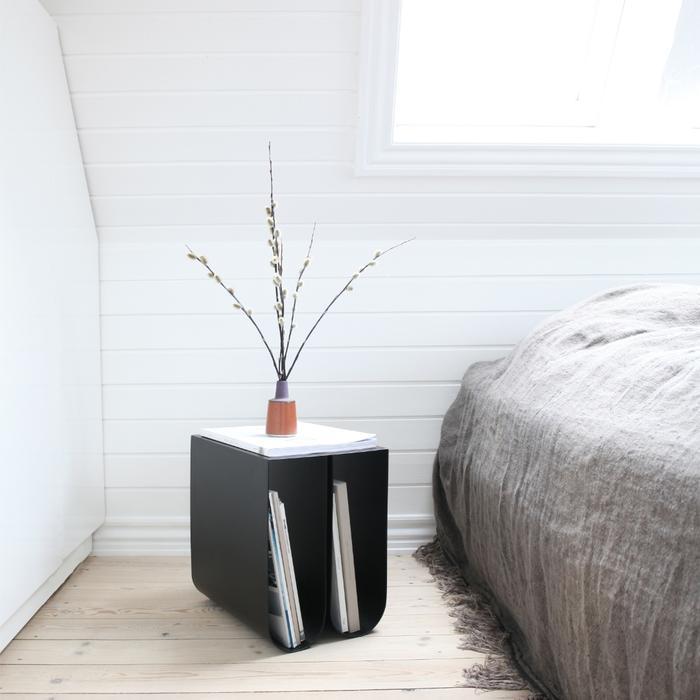 Curved Side Table by Kristina Dam Studio – Sculptural Minimalist Design with Practical Storage