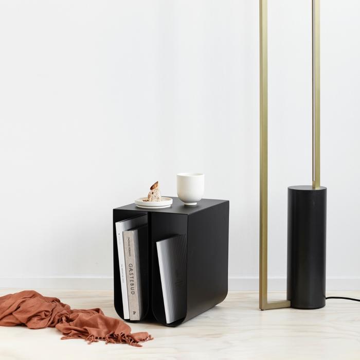 Curved Side Table by Kristina Dam Studio – Sculptural Minimalist Design with Practical Storage