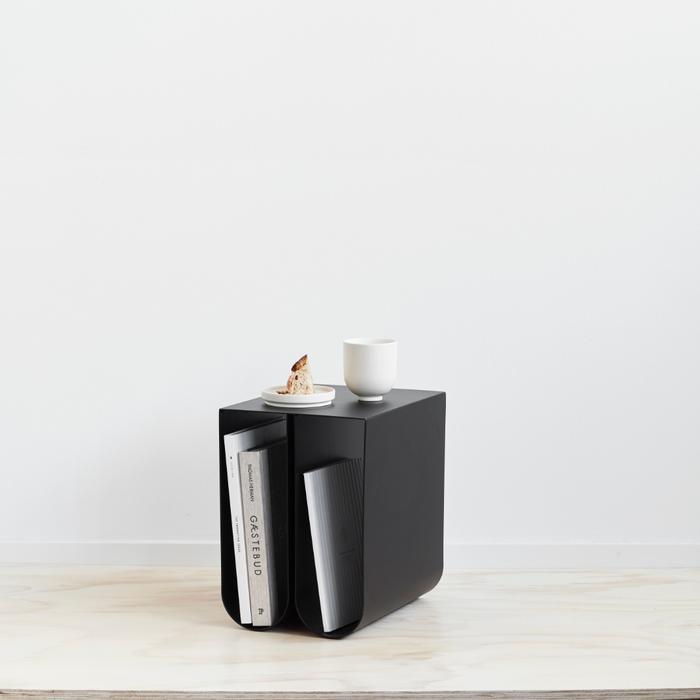 Curved Side Table by Kristina Dam Studio – Sculptural Minimalist Design with Practical Storage
