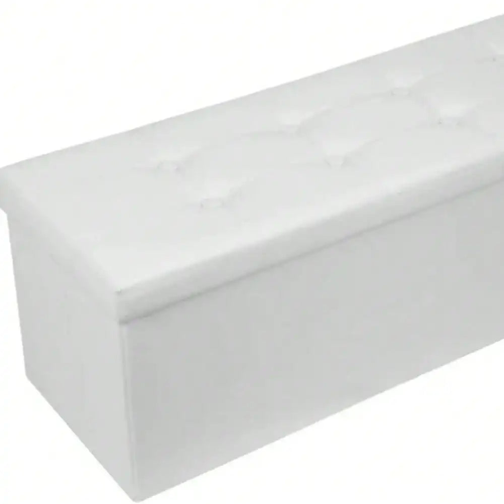 Ottoman Folding Storage Footrest Seat Bench With Highly Elastic Sponge