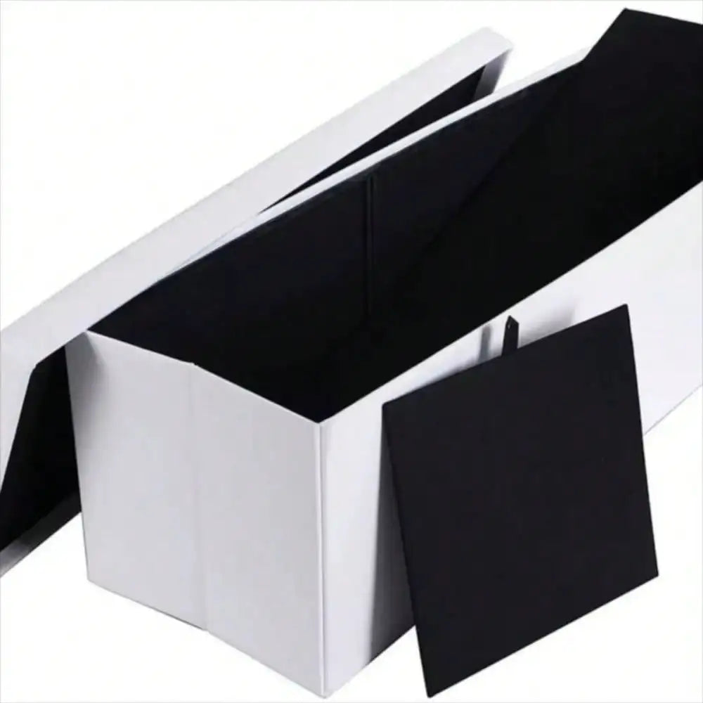 Ottoman Folding Storage Footrest Seat Bench With Highly Elastic Sponge