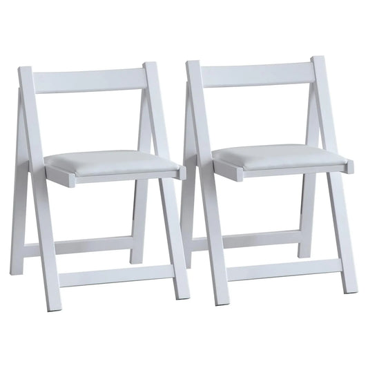 Wooden Folding Dining Chairs with Padded Seats 2 Pack Foldable Chair for Kitchen Table Event Party Garde