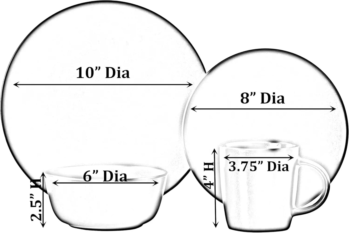 Dinnerware Set,Salad and Dinner Plates and Bowls Sets, Dishes with Highly Chip and Crack Resistant,Dishwasher and Microwave Safe