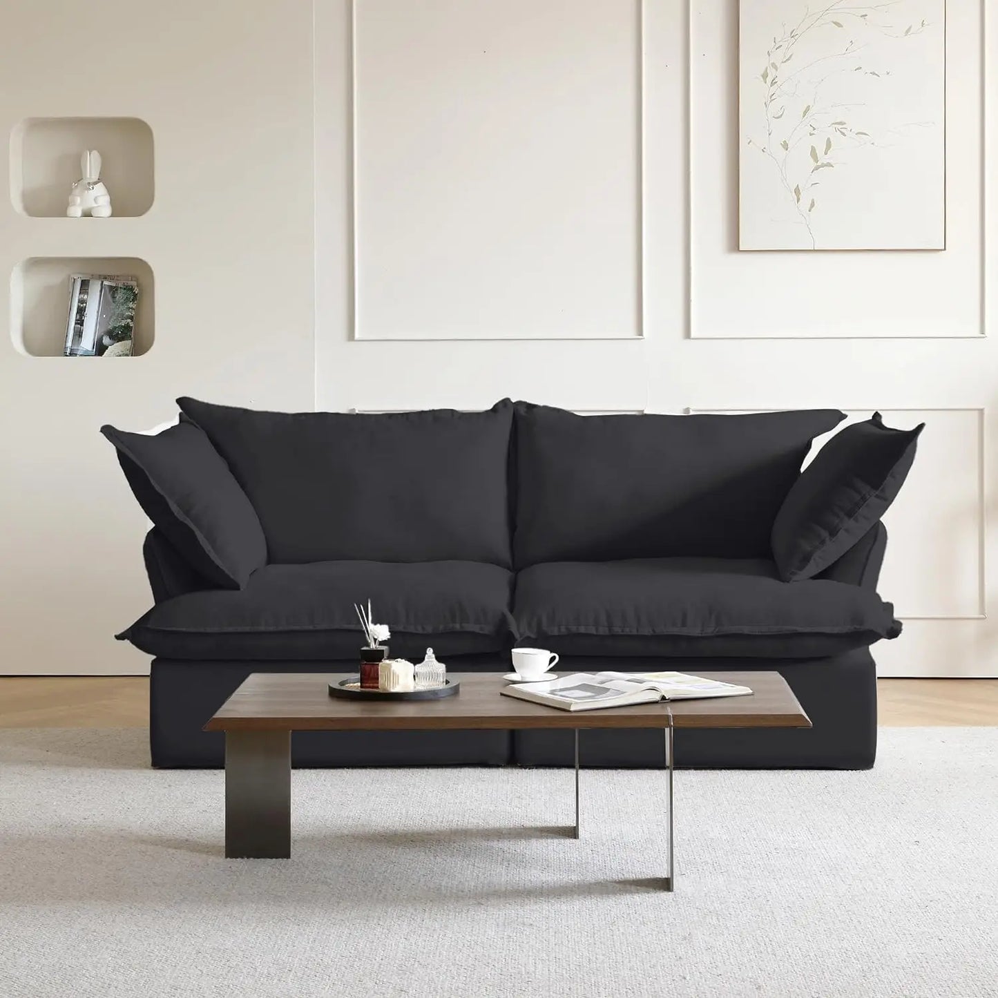 U Shape Couch Sectional for Living Room, Convertible Sectional Sofa, Modern Deep Seat Cloud Couch, Modular Sectional Couchs