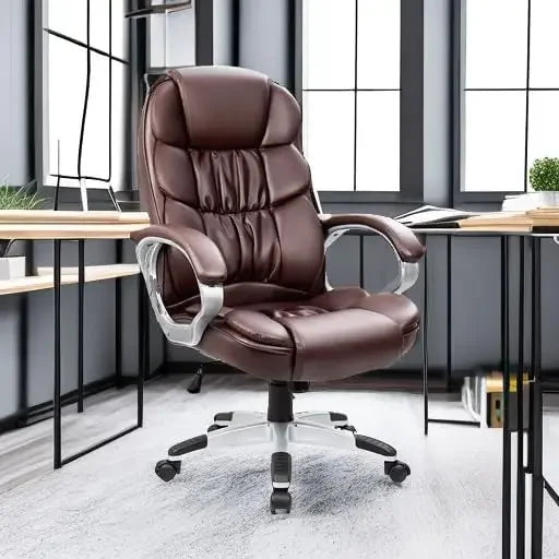 Office Chair High Back Computer Desk Chairs, PU Leather Adjustable Height Modern Executive Swivel Task Chair, Office Chairs