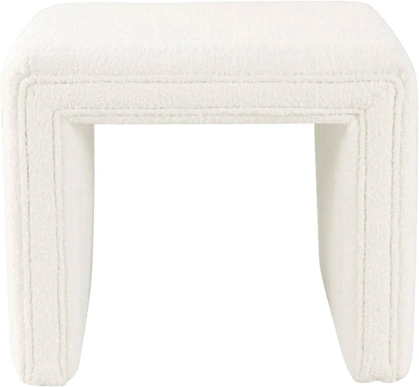 NEW Modern Channel Tufted Ottoman Home Décor|Ottoman for Living Room & Bedroom - Cream Boucle