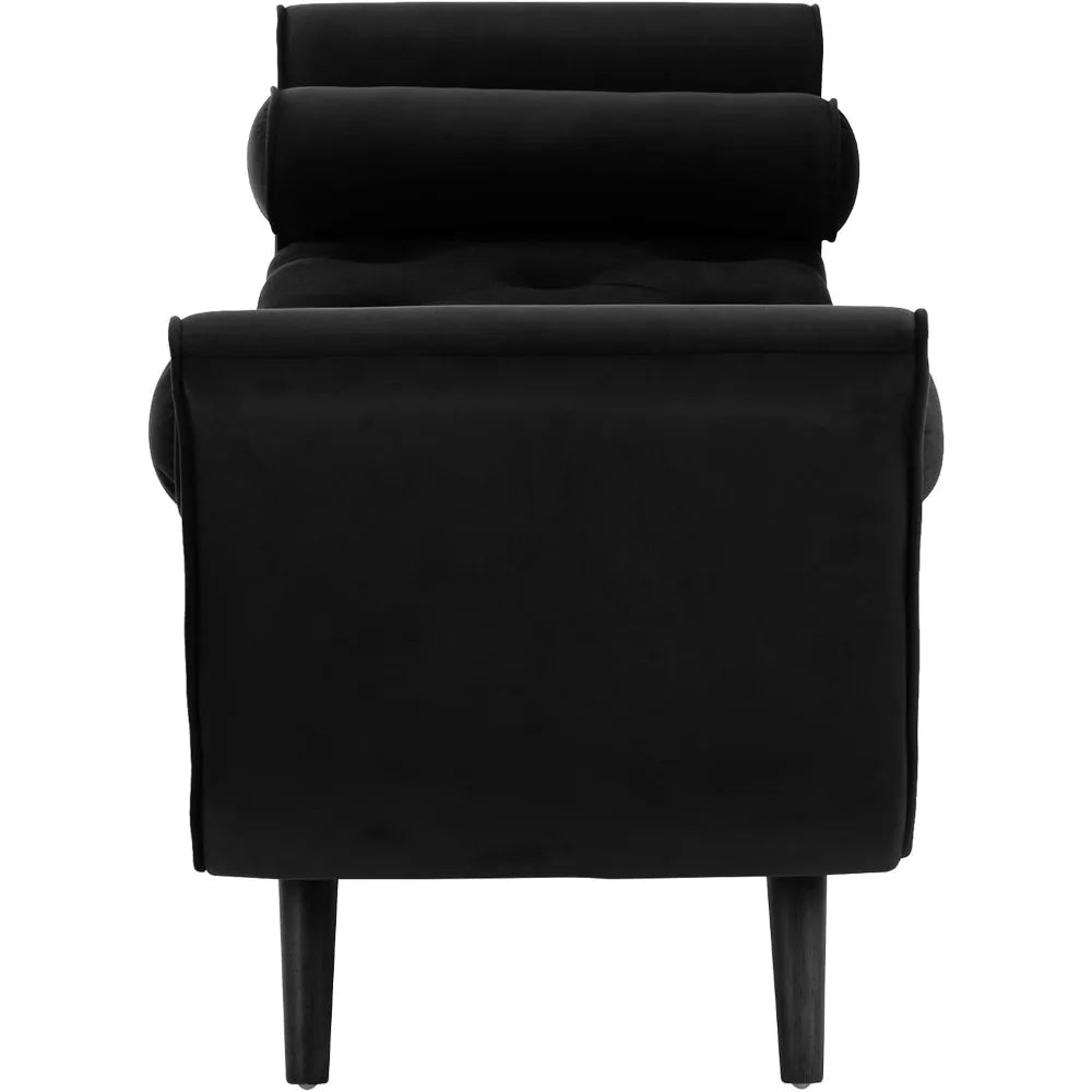 Storage Bench for Bedroom End of Bed, 65" Velvet Upholstered Rolled Armed Button Tufted Stool Bench, Storage Ottoman