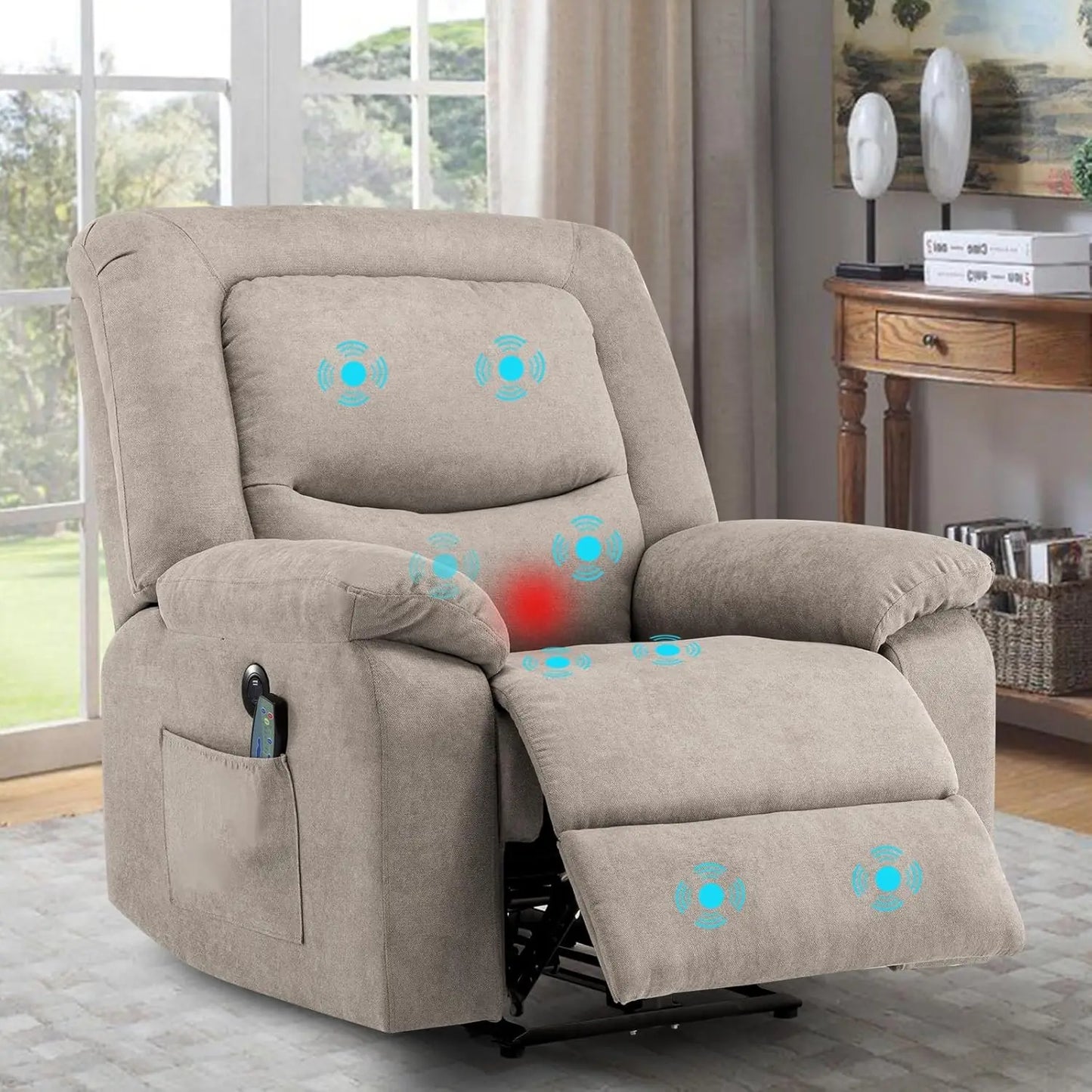 Power Recliner Chair with Massage and Heat, Electric Power Recliners Chairs for Adults, Recliner Chair