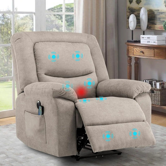 Power Recliner Chair with Massage and Heat, Electric Power Recliners Chairs for Adults, Recliner Chair