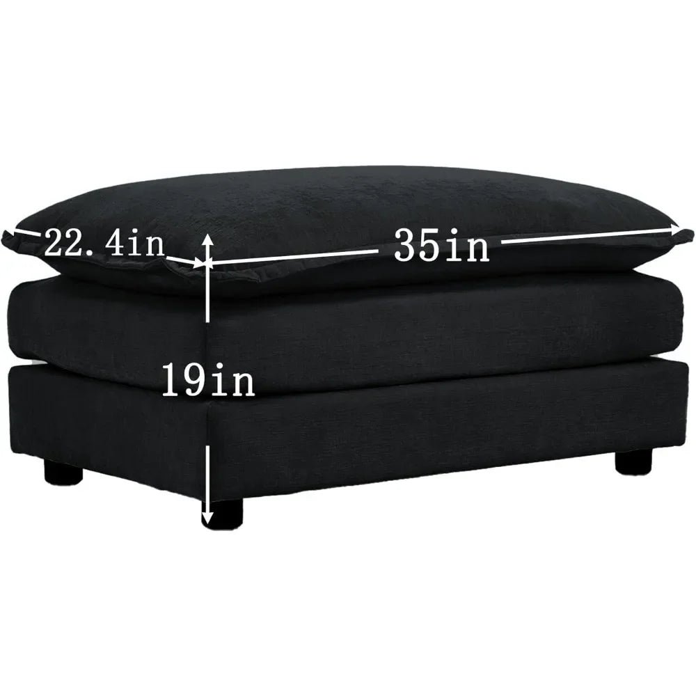 Ottomans Footrest for Living Room, Stool Bench Chaise Ottoman to Combine with Sectional Sofa for Bedroom Apartment