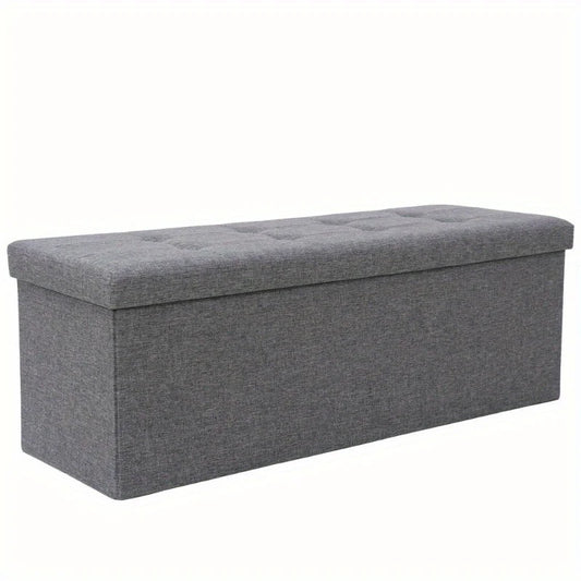  43''Storage Ottoman Folding Footrest Padded Seat, Long Shoes Bench with Divider,Holds up to 660 lbs, for Living Room, Entryway