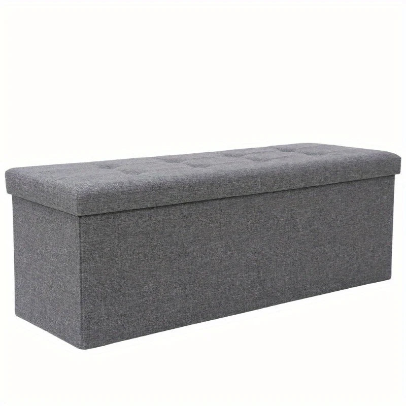  43''Storage Ottoman Folding Footrest Padded Seat, Long Shoes Bench with Divider,Holds up to 660 lbs, for Living Room, Entryway