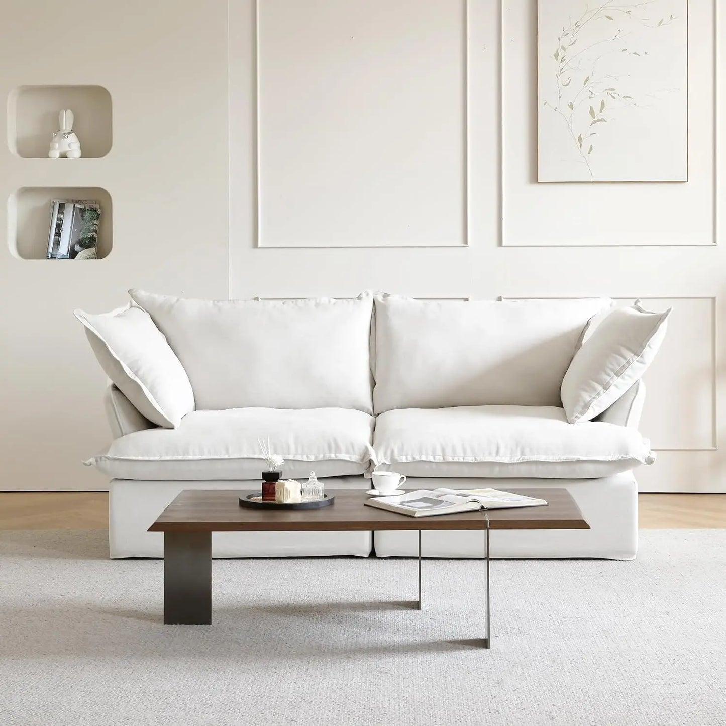 U Shape Couch Sectional for Living Room, Convertible Sectional Sofa, Modern Deep Seat Cloud Couch, Modular Sectional Couchs