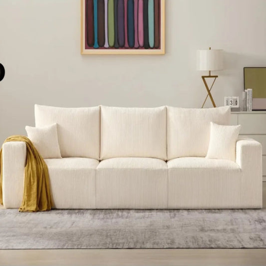 Sectional Modern Sleeper Sofa Couches for Living Room，Modular Corduroy Convertible Full Sponge Compression Sofas for House